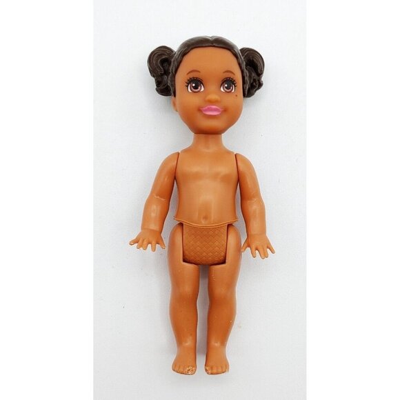 Vintage Mattel Kelly Barbie Doll Toddler Girl Molded Brown Hair Pigtail Bun 1994 - Picture 1 of 2